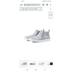 TOMS womens bryce sneaker, size 9 in cement